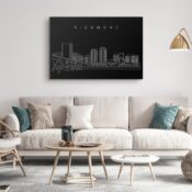 Richmond Skyline Canvas Art Print - Living Room - Dark