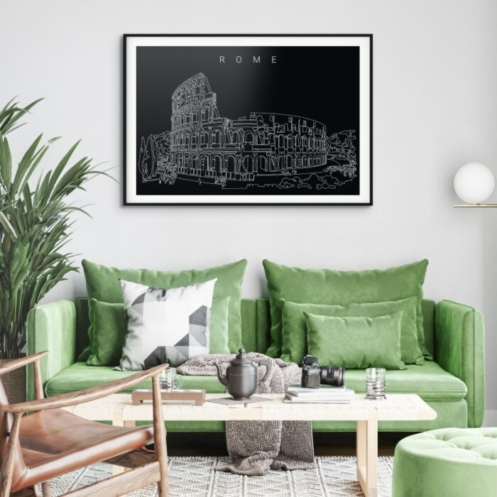 Rome Italy Colosseum Art Print for Living Room - Dark-1