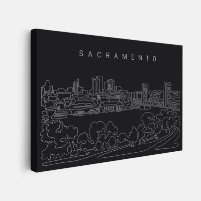 Sacramento skyline canvas wall art
