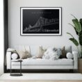 San Francisco Bay Bridge Art Print for Living Room - Dark