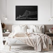 San Francisco Skyline Canvas Art Print - Bed Room - Dark