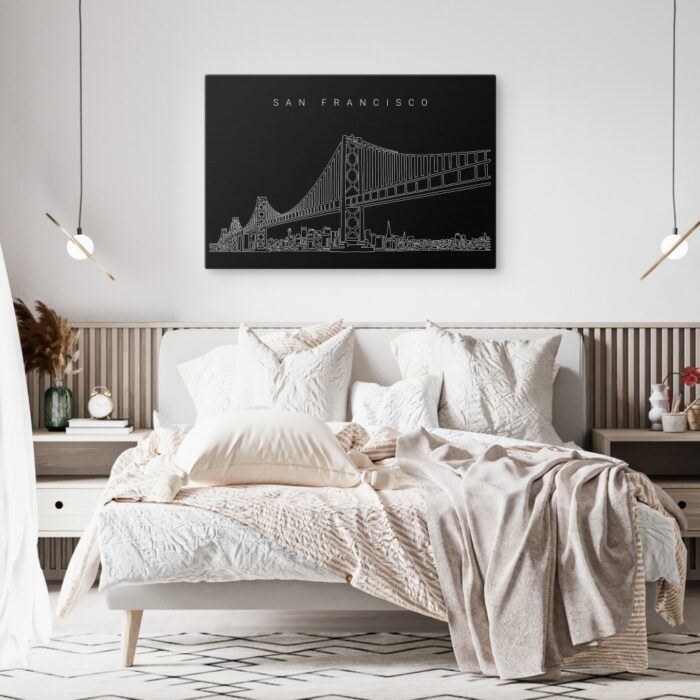 San Francisco Skyline Canvas Art Print - Bed Room - Dark
