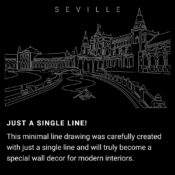 Seville Spain One Line Drawing Art - Dark