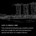 Singapore Skyline One Line Drawing Art - Dark