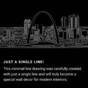 St Louis One Line Drawing Art - Dark