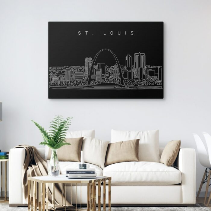 St Louis Skyline Canvas Art Print - Living Room - Dark