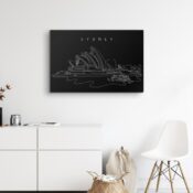 Sydney Opera House Canvas Art Print - Hallway - Dark