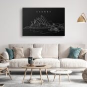 Sydney Opera House Canvas Art Print - Living Room - Dark