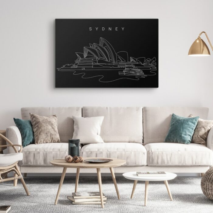 Sydney Opera House Canvas Art Print - Living Room - Dark