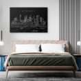 Sydney Skyline Canvas Art Print - Bed Room - Dark