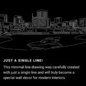 Tacoma Skyline One Line Drawing Art - Dark