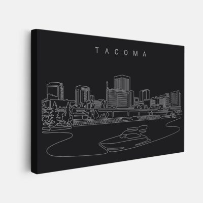 Tacoma wa skyline canvas wall art