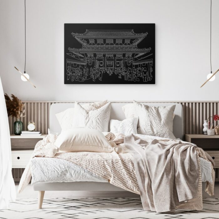 Tokyo Japan Canvas Art Print - Bed Room - Dark