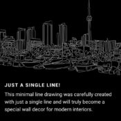 Toronto Harbor One Line Drawing Art - Dark