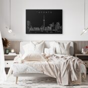 Toronto Skyline Canvas Art Print - Bed Room - Dark
