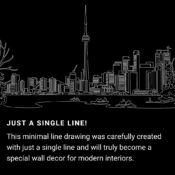 Toronto Skyline One Line Drawing Art - Dark