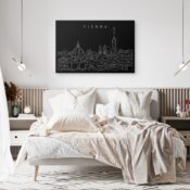 Vienna Skyline Canvas Art Print - Bed Room - Dark