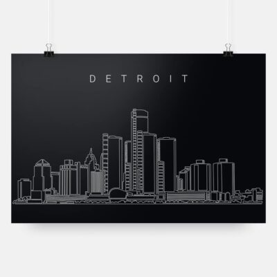 Detroit skyline art print