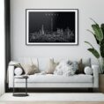 Dubai Skyline Art Print for Living Room - Dark