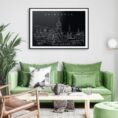Edinburgh Skyline Art Print for Living Room - Dark