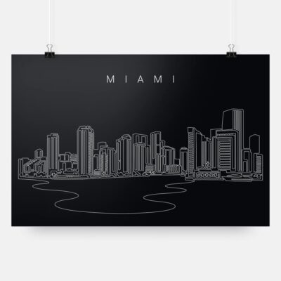 Miami skyline art print