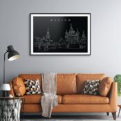 Moscow Russia Art Print for Living Room - Dark-1