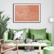 Raleigh NC Skyline Art Print for Living Room - Dark