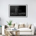 Spain Madrid Skyline Art Print for Living Room - Dark