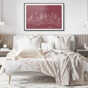 Sydney Skyline Art Print for Bedroom - Dark