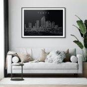 Tampa Skyline Art Print for Living Room - Dark-1