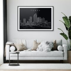 Tampa Skyline Art Print for Living Room - Dark-1