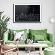 Vienna Skyline Art Print for Living Room - Dark