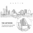 Austin Texas Vector Art - Single Line Art Detail