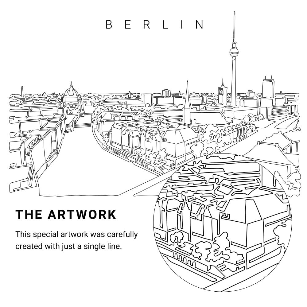 Berlin Vector Art - Single Line Art Detail