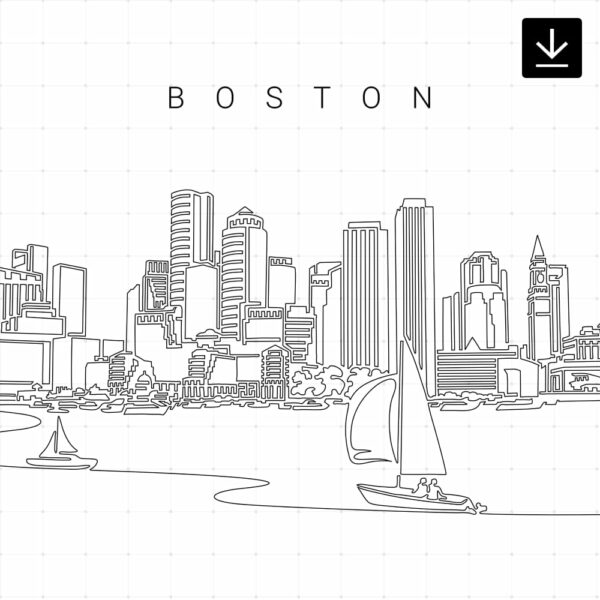 Boston Harbor Skyline SVG - Download