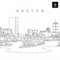 Boston Skyline Charles River Side SVG - Download