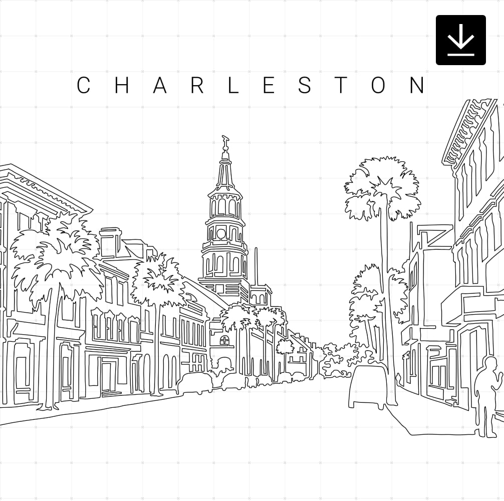 Charleston SC Skyline SVG - Download