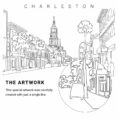 Charleston SC Vector Art - Single Line Art Detail