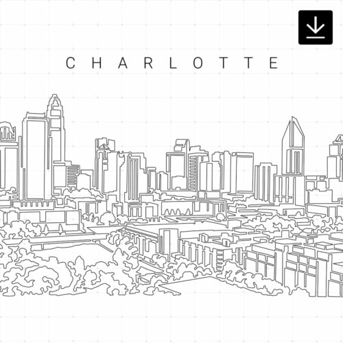 Charlotte NC Skyline SVG - Download