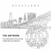 Cleveland Ohio Vector Art - Single Line Art Detail