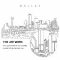 Dallas Skyline Vector Art - Single Line Art Detail