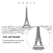 Eiffel Tower Vector Art - Single Line Art Detail