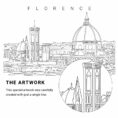Florence Italy Vector Art - Single Line Art Detail