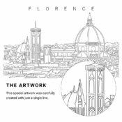 Florence Italy Vector Art - Single Line Art Detail