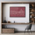 Framed Rome Skyline Wall Art for Home Office - Dark