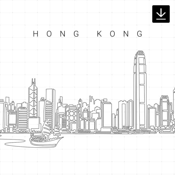 Hong Kong Skyline SVG - Download