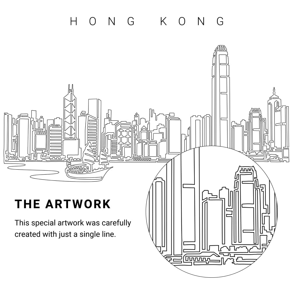 Hong Kong Vector Art - Single Line Art Detail