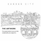 Kansas City Vector Art - Single Line Art Detail