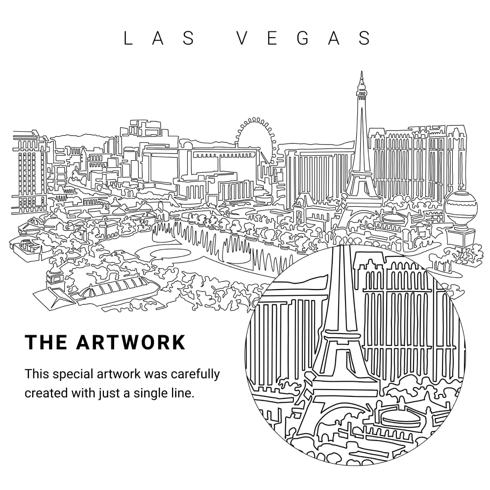 Las Vegas Vector Art - Single Line Art Detail