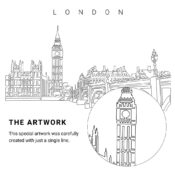London Big Ben Vector Art - Single Line Art Detail